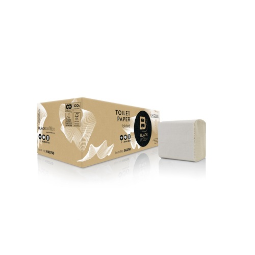 BlackSatino Original - gevouwen toiletpapier product foto Front View L